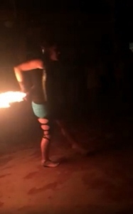 Fire Show Hula Hoop at Lazy Mon